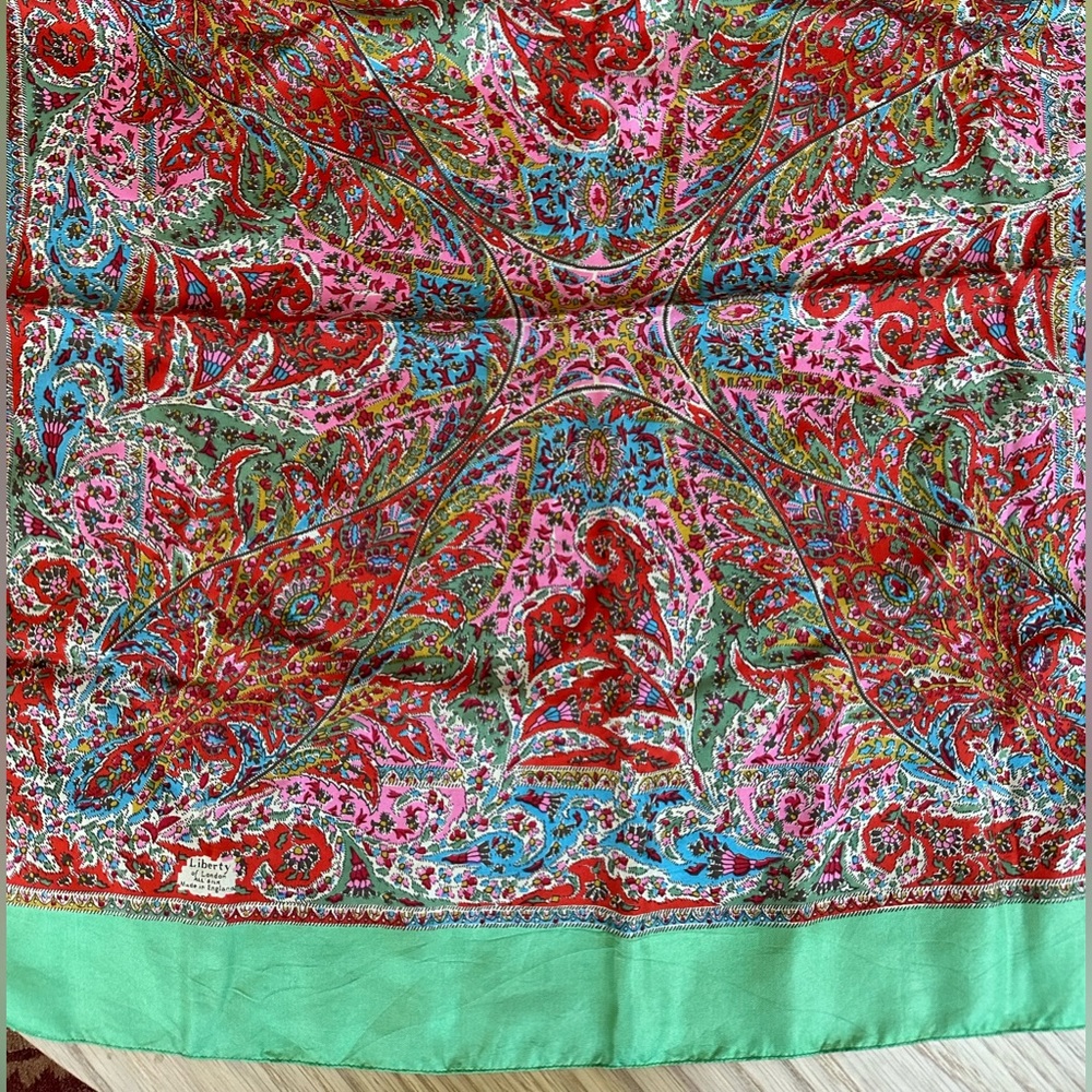 Liberty teal border scarf